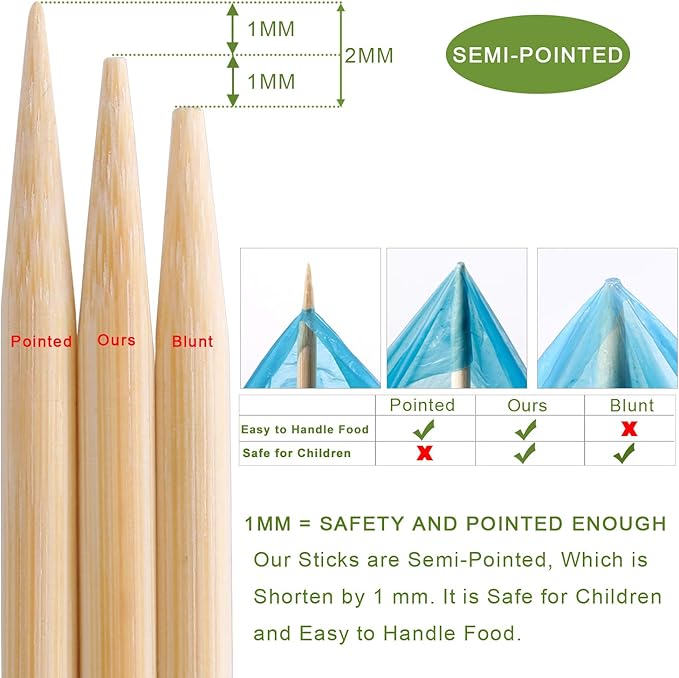 300 PCS Bamboo Marshmallow Roasting Sticks, SMores Skewers for Fire Pit, Extra Long 30 Inch Heavy Duty 5mm Thick Wooden SMores Sticks for Open Fire Pits Roaster Barbecue Hot Dog Camping Kebab Sausage