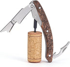 Premium Waiters Corkscrew with Walnut Wood Handle, Professional Sommelier Wine Key with Engraved Totem, Double Hinged Stainless Steel Wine Bottle Opener for Wine Lovers & Bartenders 1 pcs