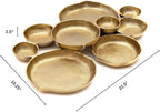 9 Cluster Decorative Bowls Bright Gold Brass Snack Tray Bowl Chip & Dip Serving Piece Strong Brass Centerpiece Beautiful Room Accent & Entertaining Parties Home Decor Wedding Gifts 22 Inch Decorative