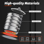 5-Tier Stainless Steel Steamer, 11.81 Inch Commercial Multi Tier Stainless Steel Cookware Pot Vegetable Meat Steamer Cooker Set w/Glass Lid for Steaming Shrimp & Miscellaneous Grains