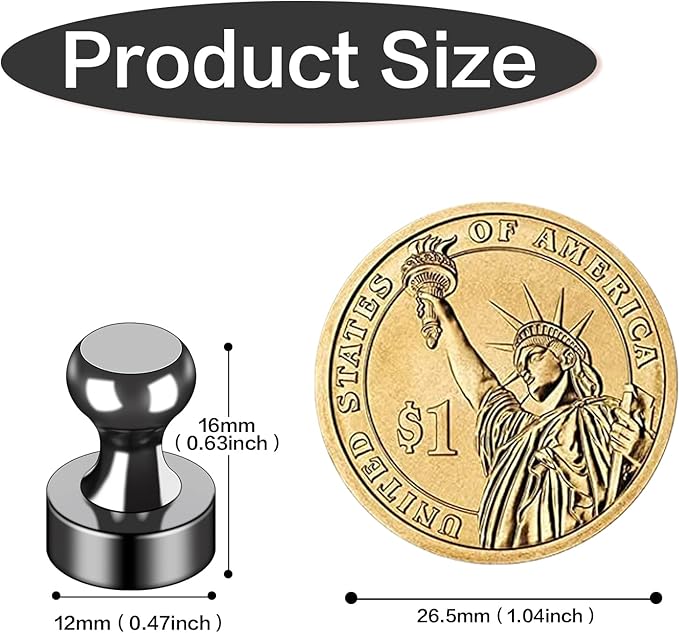LOVIMAG Fridge Magnets 16Pcs Refrigerator Whiteboard Small Strong Magnet Classroom Kitchen Accessories Decorative Locker Set Decor Must Haves Office Calendar Refrigerador Magnetic Cute Crafts Black