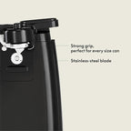 bella Electric Can Opener and Knife Sharpener,Removable Cutting Lever,Cord Storage,Stainless Steel Blade,Black,(Pack of 4)