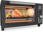 Nuwave Bravo Pro Smart Air Fryer Toaster Oven Combo, Airfryer Convection Oven Countertop, 10-in-1 Functions with Quicker & Even Crisp Technology, 1800W, 50-450°F, PFAS-Free, 21QT, Black