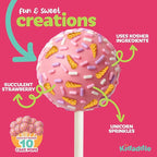 Kidaddle DIY Cake Pop Kit – Unicorn | Baking Kit with Premeasured Ingredients, Decorating Supplies | Made in USA | Certified Kosher | Christmas Gift