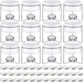 60 Pcs Ceramic Butter Warmers Set, Include 12 Butter Warmers for Seafood Melter with Stands, 48 Tea Light Candles Food Warmer Candle for Fondue Chocolate Dishwasher Microwave Oven Safe