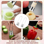 2 Pcs Pepper Corer,Multifunctional Fruit And Vegetable Core Remover,Stainless Steel Fruit And Vegetable Tool,Bell,Corer Tool Kitchen For Pepper, Pineapple, Pear, Apple Corer