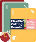 Eparé Extra Thick Flexible Folding Cutting Boards for Kitchen - Set of 4 Hangable & BPA Free Large Chopping & Cutting Mats for Cooking – Non Slip Cutting Sheets for Kitchen