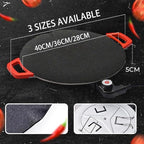 Non-Stick Electric Indoor Grill Pan, 11-15.74in Electric Griddle Nonstick, Multi-functional Korean Electric Indoor Grill, Smokeless Portable Electric Gril (36cm/15in)