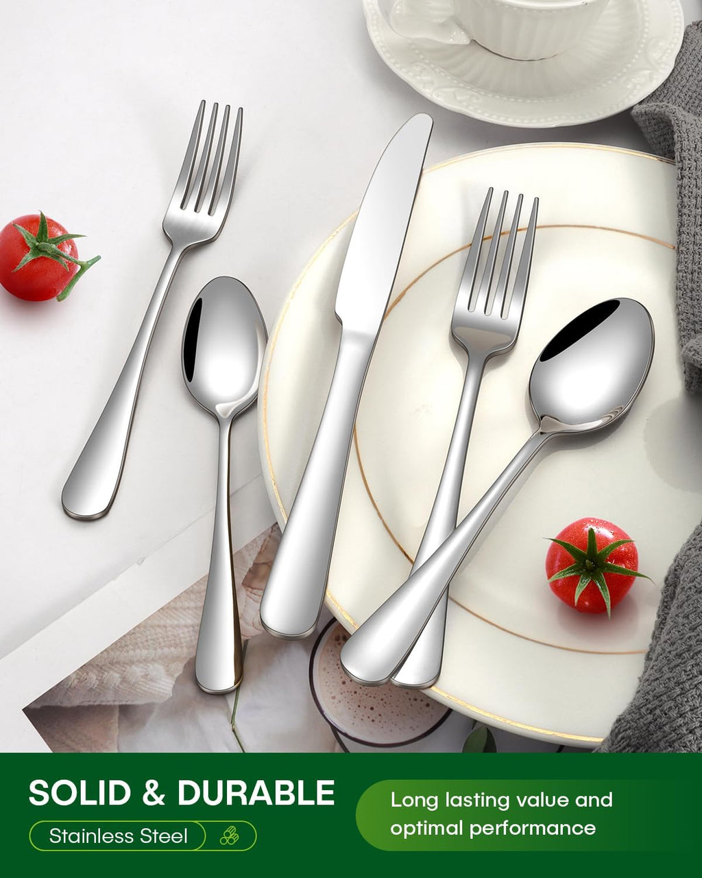 20 Piece Stainless Steel Silverware Set for 4 – Flatware Cutlery Set