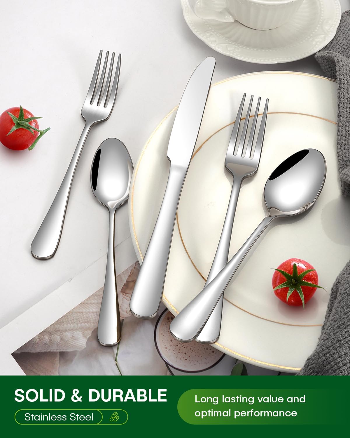 20 Piece Stainless Steel Silverware Set for 4 – Flatware Cutlery Set