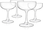 True Coupe Glass, Martini Glasses for Cocktail Party, Perfect for Espresso Martini, Manhattan, Champagne, Elegant 7 oz Glassware for Home Bars, Wedding Gifts, Margarita Glasses Set of 4