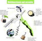 12 Pieces professional wine key wine opener Professional Waiter Corkscrews Stainless bottle opener Fold Serrated Foil Cutter Key for Family, Company Party,Bars,Restaurants(green)