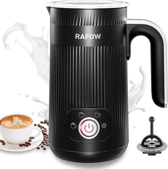 4 in 1 Electric Milk Frother: Automatic Milk Steamer Large Capacity Hot & Cold Coffee Foam Froth Maker, Milk Warmer Foamer for Latte, Cappuccino, Hot Chocolate