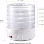 5 Tier Food Steamer with Stackable Baskets, Adjustable Temperature Control, Auto Shutoff, White