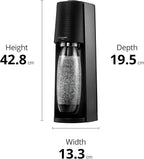 SodaStream - Terra Soda Streaming Machine - STARTER KIT - Sparkling Water Maker with CO2 & Bubly Drop - Eco-Friendly, No Batteries Needed - Black