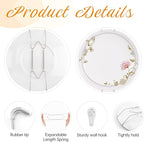 Plate Hangers for The Wall, Suitable for 10-14 inch Decorative Plate, Stainless Steel Wire Plate Holder with Wall Hooks and Rubber tip Protectors, Plate Hangers for Displaying Plates, Platter, Silver