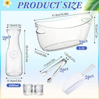 2 Sets Ice Buckets for Parties, 5.5l Clear Acrylic Ice Bucket with 2 Glass Carafe and Scoops for Champagne Beer Sparkling Wine Cocktails, Parties, Mimosa Bar Supplies