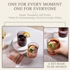 Physkoa 6-Piece Brown Ribbed Glassware Set –Vintage Drinking Glasses in Ochre, Umber & Espresso –8.5oz Tumbler Cups for Water, Juice, Iced Coffee, Whiskey, Cocktail –Aesthetic Colored Glasses