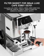 Double Cup Filter Basket Compatible with Ninja Luxe Cafe Accessories ES601 ES701, Stainless Steel Coffee Pressurized Porous Filter, Portafilter Basket Reusable Coffee Filter for Ninja Luxe Cafe