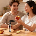 Apple Corer - Ergonomics Handle with Sharp Serrated Blade, Stainless Steel Apple Corer Remover Tool, Easy to Use for Fruit Vegetable and Baking, Dishwasher Safe - Black