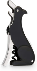 True Zoo Buddy the Bordeaux Collie Black Dog Corkscrew Wine Opener with Built-in Bottle Opener & Sharp Foil Cutter, Stainless Steel and Plastic, Home Bar, Kitchen, Travel, Novelty Gifts, Set of 1