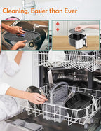 Air Fryer, ALLCOOL Airfryer Oven 8QT Large Air Fryer 1700W 8-in-1 with Touch Screen Air Fryers Dishwasher Safe Nonstick Tray Freidora de Aire 32 Recipes BPA & PFOA Free White Air Fryer