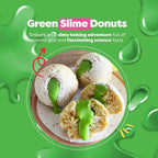 Baketivity Green Donut Kids Baking Kit | Edible Kit for Girls & Boys Ages 6-12 | Baking Set with Pre-Measured Ingredients & Donut Mold