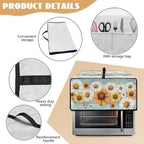 Wooden Board Daisy Print Toaster Oven Dust-proof Cover for Kitchen Small Appliance Fingerprint Protection Decorative Countertop Oven Protector (Medium-16.1 * 19.71 * 10 inches)