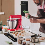 Geek Chef Electric Stand Mixer, 4.8QT 12 Speeds Tilt-head Food Mixer with Dough Hook, Whisk, Beater, Bowl, Rotary Knob for Home Kitchen Use, Bright Red