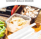 SHINEOFI Shrimp Ball Maker Set with Meatball Molds and Scoop, Large White Hot Pot Kitchen Tool for DIY Shrimp and Meat Ball Making, Reusable Cooking Gadget for Home and Restaurant Use