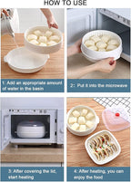 Microwave Vegetable Steamer, Microwave Steamer for Vegetables, Microwave Heating Bowl, Micro Cookware for Cooking (3 - Layer)