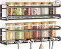 Bunoxea Spice Rack wall mounted 2 Pack, Space-Saving Spice Organizer for Spice Jars and Seasonings,Screw or Adhesive Hanging Spice Rack Organizer for Your Kitchen Cabinet,or Pantry Door