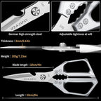 Kitchen Scissors for Food Japanese - Poultry Shears, Japanese All Purpose Heavy Duty for Chicken Wing/Bone, Meat, Quail, Fish, Turkey, Vegetables, Stainless Steel Cooking Aid Scissors, Dishwasher Safe