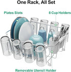 GSlife Small in Sink Dish Drying Rack - Stainless Steel Compact Dish Drainer for RV Kitchen Apartment Sink, Rust Resistant Inside Sink Rack, 1–2 Person Households, 11.6" W x 13.4" L, Silver