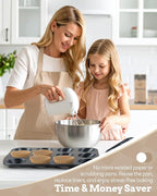 Bake Choice 2 Pack Muffin Pan for Baking, Standard Cupcake Pan includes 100 Natural Cupcake Liners, Muffin Tin Nonstick 12 Cup, Baking Pans Set, Carbon Steel Baking Supplies