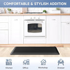 StepRite 4/5 Inch Thick Kitchen Mat Anti Fatigue Mat Kitchen Rugs Kitchen Decor Non-Slip, Stain Resistant, Water Resistant Kitchen Mats Desk Mat for Kitchen, Office, Workshop, Black, 17'' x 39''