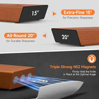 Rolling Knife Sharpener, Diamond & Ceramic Disc, 15° & 20° Magnetic Angle, Fast & Safe for Any Hardness, Sharpening Kit for Kitchen & Pocket Knives, Razor-Sharp Edge, Leather Strop, Premium Kit