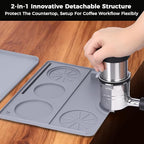 Silicone Coffee Mat for Ninja Luxe Espresso Machine ES601 – Large Anti-Slip Heat-Resistant Coffee Bar Mat for Ninja luxe Cafe Accessories and Most Home Espresso Machines with Convex Edge Gray