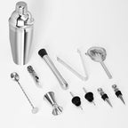 Bartender Kit, 11-Piece Cocktail Shaker Set with Bartender Travel Carrying Bag(Grey)