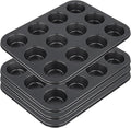12-Cup Muffin Pan, Non-Stick Cupcake Baking Tin, 4 Pack Carbon Steel Cup Cake Tray for Oven Baking Cheesecake, Quiche, Easy Clean, Gray, 13.9"x10.4"x1.1"