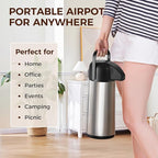 Coffee Carafe for Keeping Hot - Gezoss 102OZ / 3L Airpot Coffee Dispenser with Pump - Large Coffee Carafe for Hot Drinks Tea Liquid - Insulated Stainless Steel Hot Water Beverage Urn for Parties