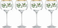 Lenox Drinkware, Holiday 4-Piece Wine Balloon Glass Set, Set Of 4, 14 Fl Oz Capacity, Made From Glass, Festive Red Christmas Design, Hand Wash Only, Christmas Decorations, Winter Decor (4 Piece)