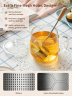 HOUSE AGAIN Tea Infuser for Loose Tea, 2-in-1 Tea Scoop Infuser Extra Fine Mesh Tea Strainers for Loose Tea, 304 Stainless Steel Loose Leaf Steeper, Ball Filter with Handle for Spices, L