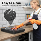 VBGK Single Burner Electric Cooktop,110V 1800W Electric Stove Top with LED Touch Control,10 Power Levels, 4 hTimer, Safety Lock,single burner cooktop Overheat protection