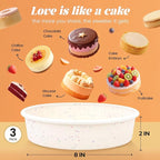 SJ 8 Inch Silicone Round Cake Pan with Metal Reinforced Frame Set of 3, Nonstick Silicone Cake Mold for Baking Suitable for Making Layers, Cheese & Chocolate Cakes