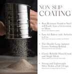 Bellemain 5 Cup Flour Sifter for Baking Fine Mesh Rotary Hand Crank with Loop Agitator for Quick Sifting, Flour Sifter Stainlees Steel