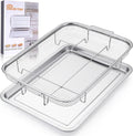 Air Fryer Basket for Oven, 15.5" x 11.6" Large Air Fryer Tray and Pan, Stainless Steel Oven Air Fryer Basket and Air Fryer Pan Rack for Cooking Baking and Broiling