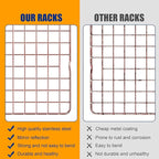 2PCS Cooling Racks for Cooking and Baking - 10" x 16"Heavy Duty Stainless Steel Wire Rack for Baking, Grilling, Roasting - Oven & Dishwasher Safe - Fits Half Sheet Pan（Rose Gold）