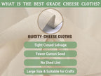 Olicity Cheese Cloths, Grade 90, 45 Sq Feet, Reusable Cheese Cloth with Closed Edges Unbleached Cotton Cheesecloth for Straining, Fine Mesh Fabric Muslin Cloth for Cooking, Baking, Milk,Crafts-5 Yards