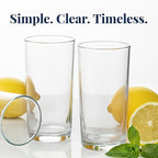 US Acrylic Classic Clear Plastic Reusable Drinking Glasses (Set of 6) 24oz Iced-Tea Cups | BPA-Free Tumblers, Made in USA | Top-Rack Dishwasher Safe